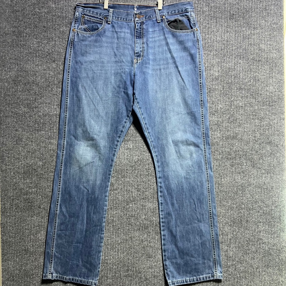 Wrangler Retro Relaxed Fit Jeans Mens 38x36 Blue Denim Straight Leg Workwear